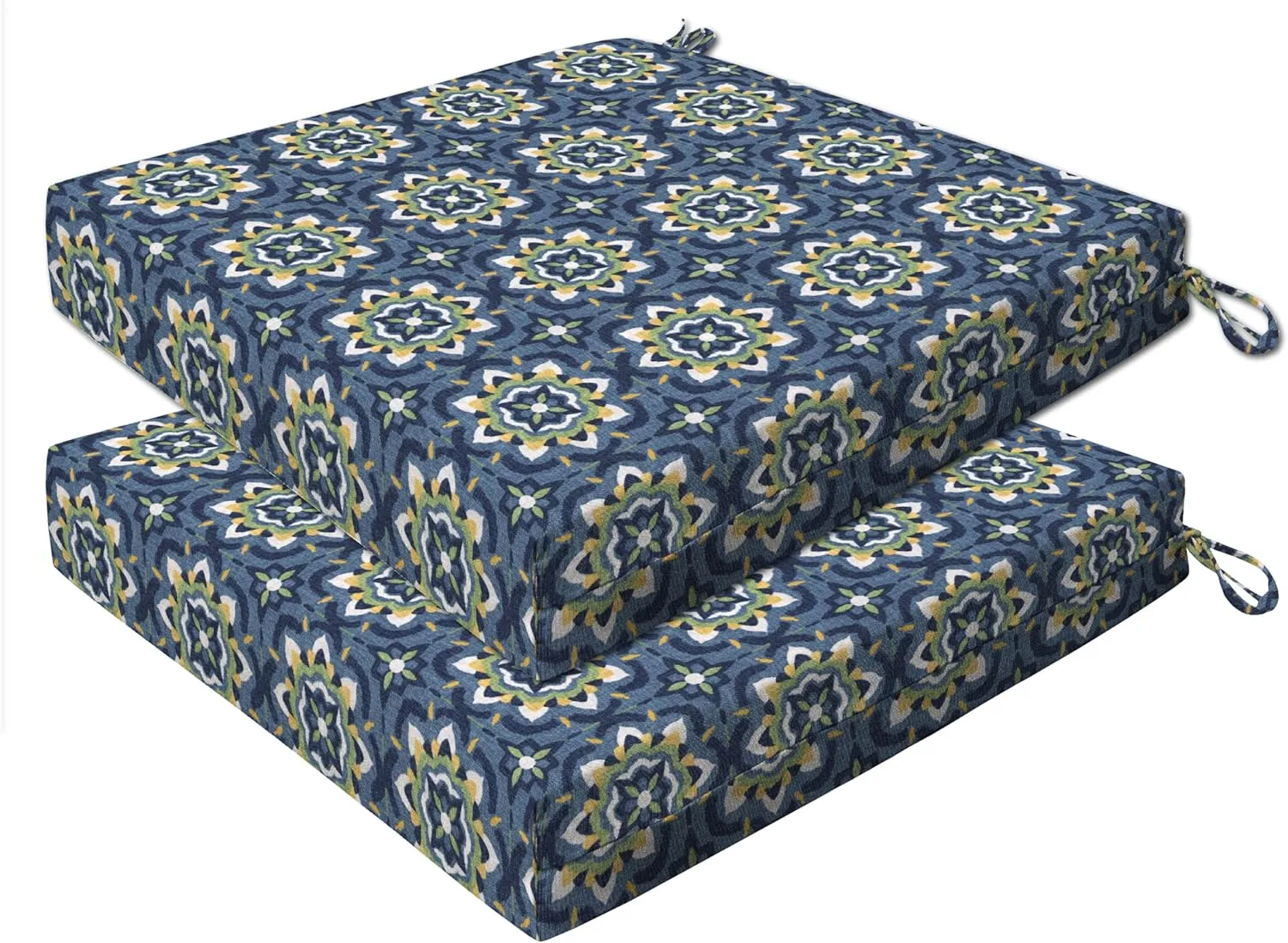 Honeycomb Outdoor Cushion Set 20" x 20", Medina Medallion Dining Patio Cushions