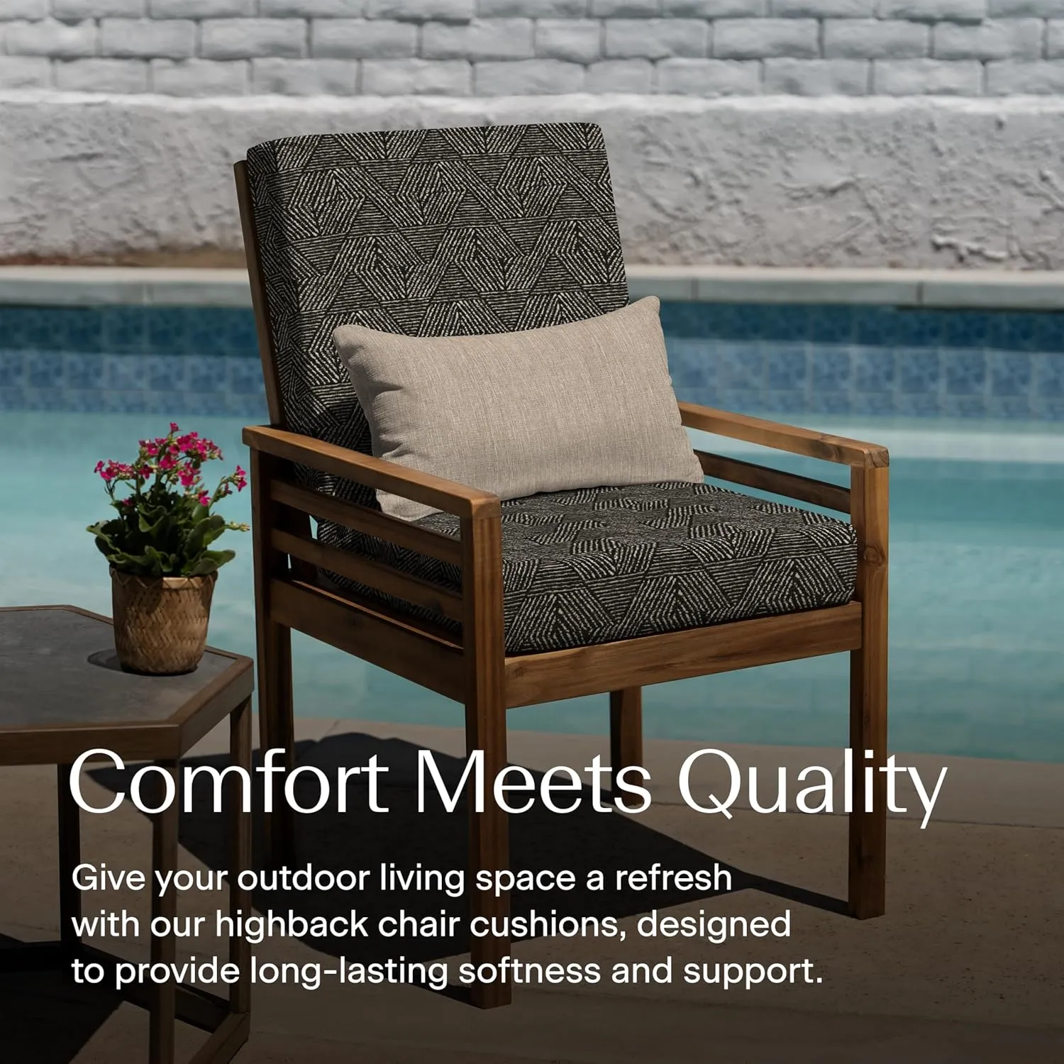 Honeycomb Outdoor Highback, 21" W x 42" L, Zaire Outdoor Chair Cushion