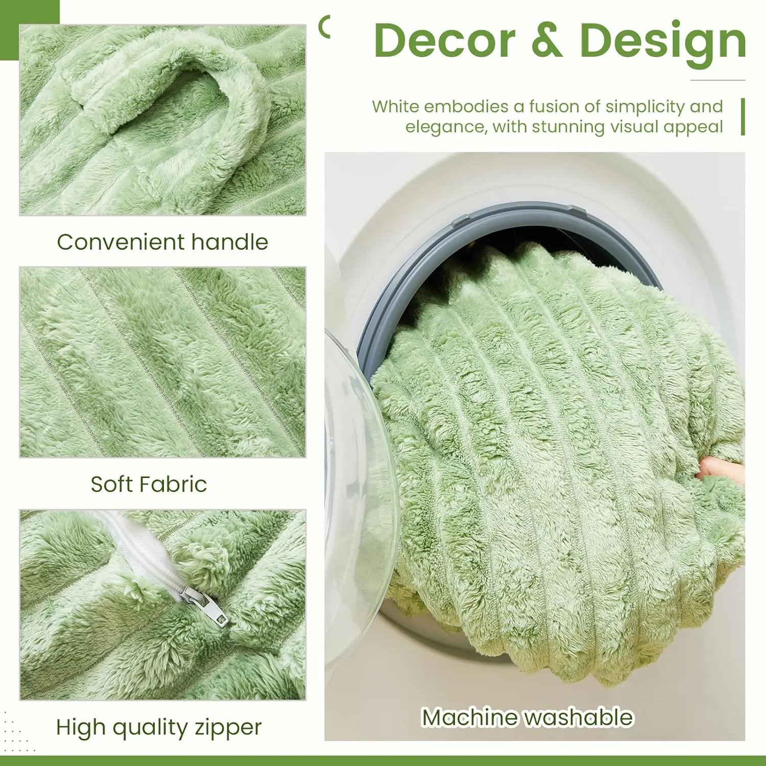 Honeydak Ribbed Rabbit Fur Stuffed Animal Storage Bean Bag Chair Cover (No Filler) Comfy Bean Bag Cover Without Filling or Home Bedroom Decor Organizing Plush Doll Textile Holder(Green,L)