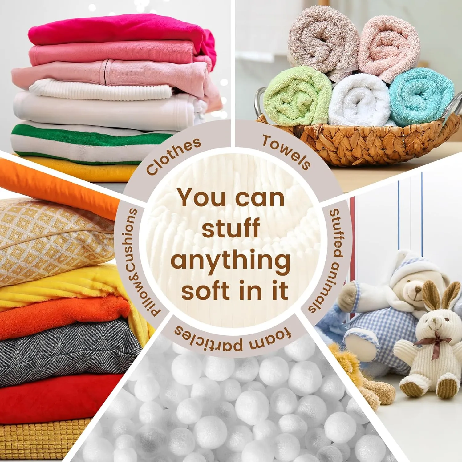 Honeydak Ribbed Rabbit Fur Stuffed Animal Storage Bean Bag Chair Cover (No Filler) Comfy Bean Bag Cover Without Filling or Home Bedroom Decor Organizing Plush Doll Textile Holder(White,L)