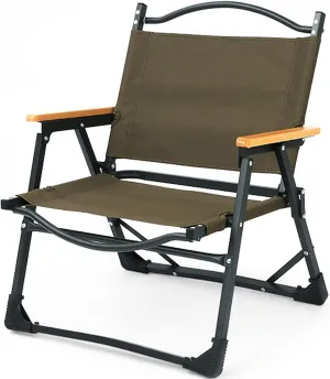 HUHJYUGE Folding Camping Chair with Armrest, Portable Folding Directors Chair, Heavy Duty Foldable Outdoor Chair, Easy Carry, for Lawn, Picnic and Fishing, Supports 265lbs (B)