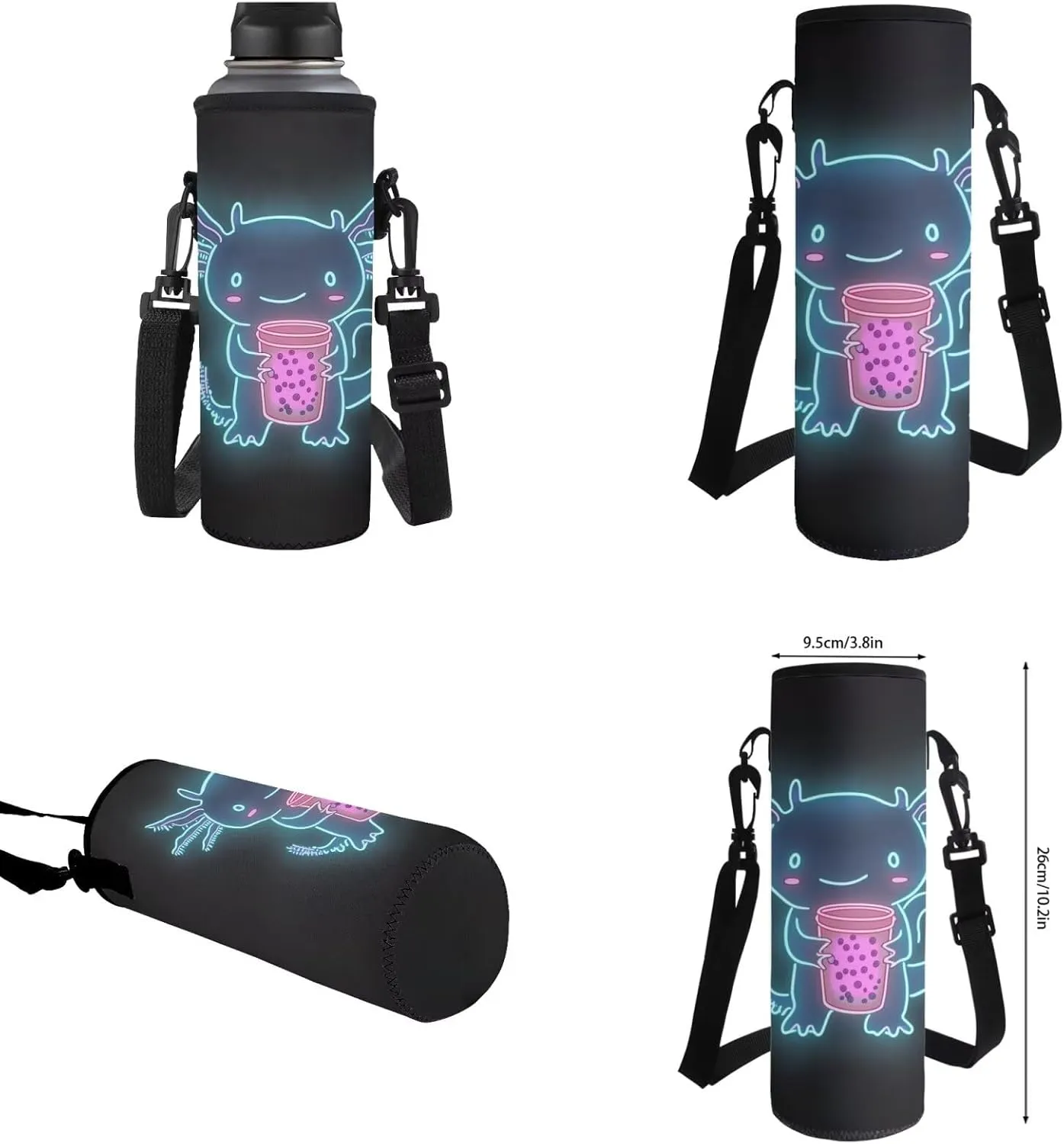 HUIACONG Axolotl Backpack for Boys with Lunch Box Set Girls Bookbag Age 6-8/8-10 Kindergarten School Bag Lunchbox Pecnil Case Water Bottle Holder Back to School Supplies