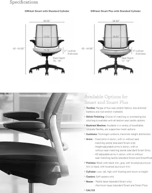 Humanscale Diffrient Smart Office Desk Chair - S413 Advanced Height Adjustable Duron Arms - Black Frame with Monofilament Stripe Black Mesh Back Deep Violet Corde4 Fabric - Standard Carpet Casters