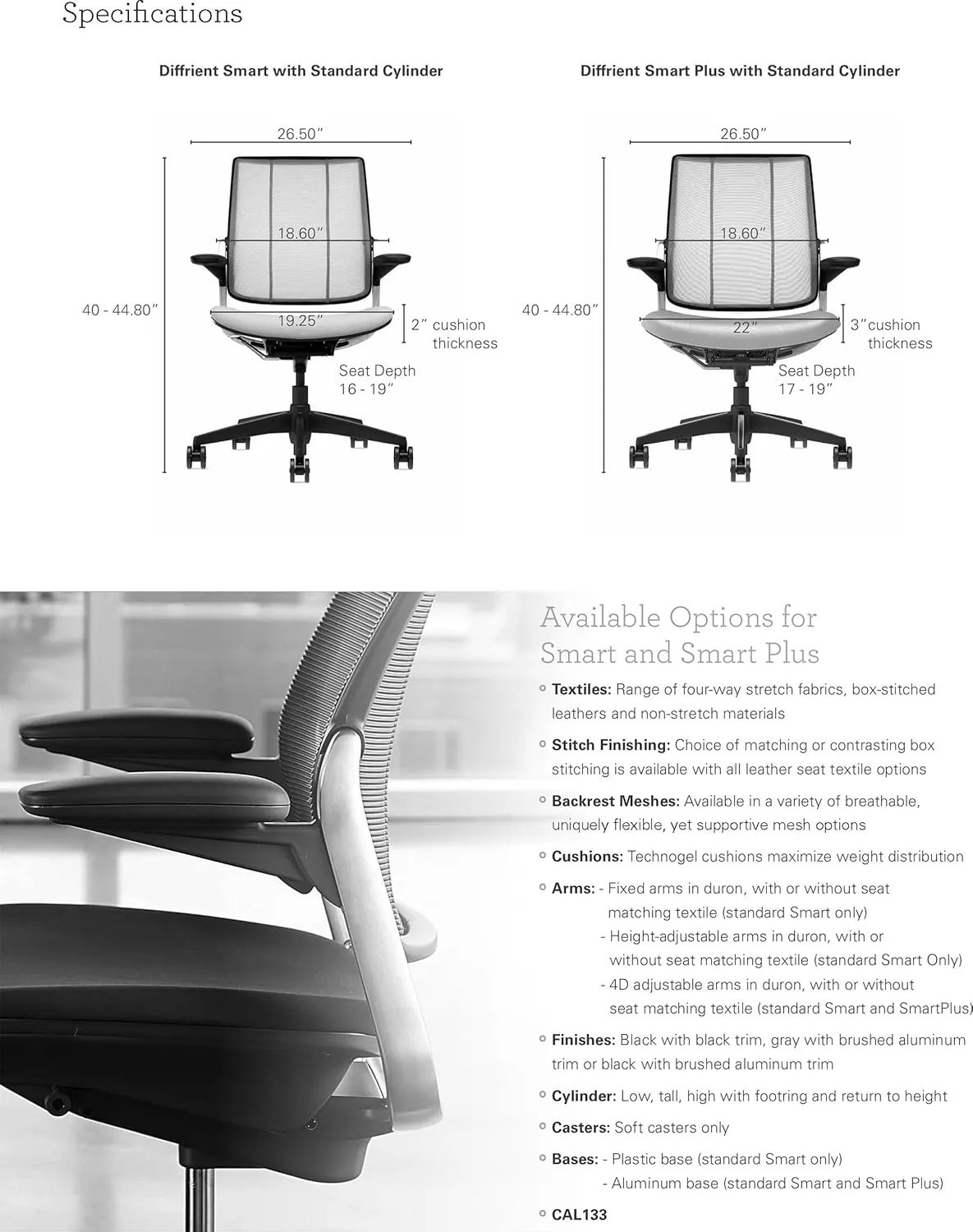 Humanscale Diffrient Smart Office Desk Chair - S413 Advanced Height Adjustable Duron Arms - Black Frame with Monofilament Stripe Black Mesh Back Deep Violet Corde4 Fabric - Standard Carpet Casters