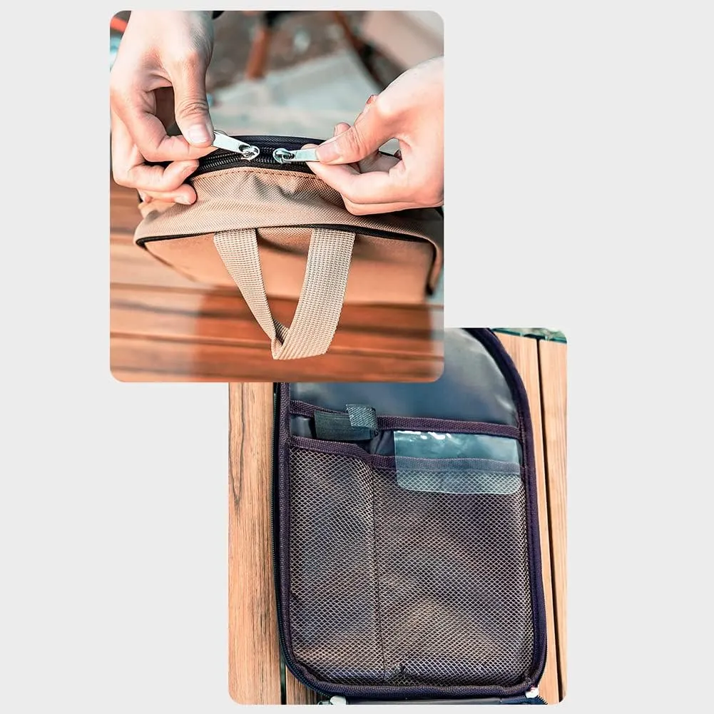 HXBER Outdoor Camping Cookware Storager Cooking Utensil Organizer Portable Oxford Kitchen Ware Storage Bag Travel Tableware Pouch