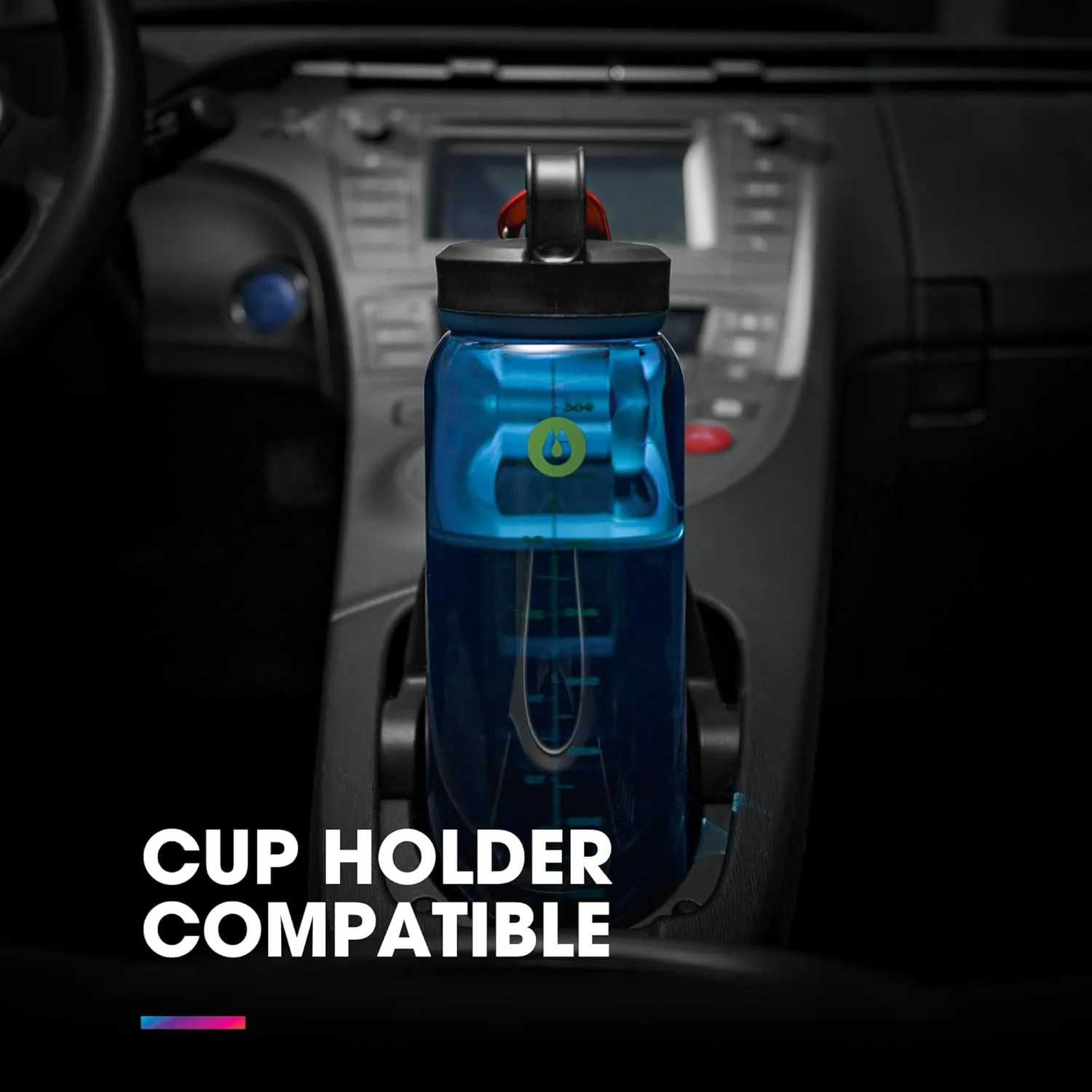 HydraPak Recon Clip & Carry - Wide Mouth Recycled Plastic Water Bottle (24oz or 32oz) - Eco Friendly, BPA Free, Tethered Cap