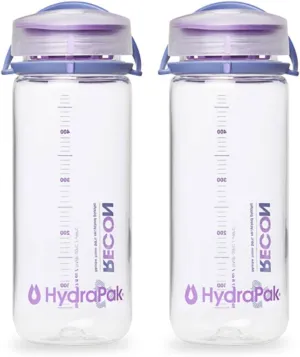 HydraPak Recon Twist & Sip - Wide Mouth Recycled Plastic Water Bottle (24oz or 32oz) - Eco Friendly, BPA Free, Easy Carry