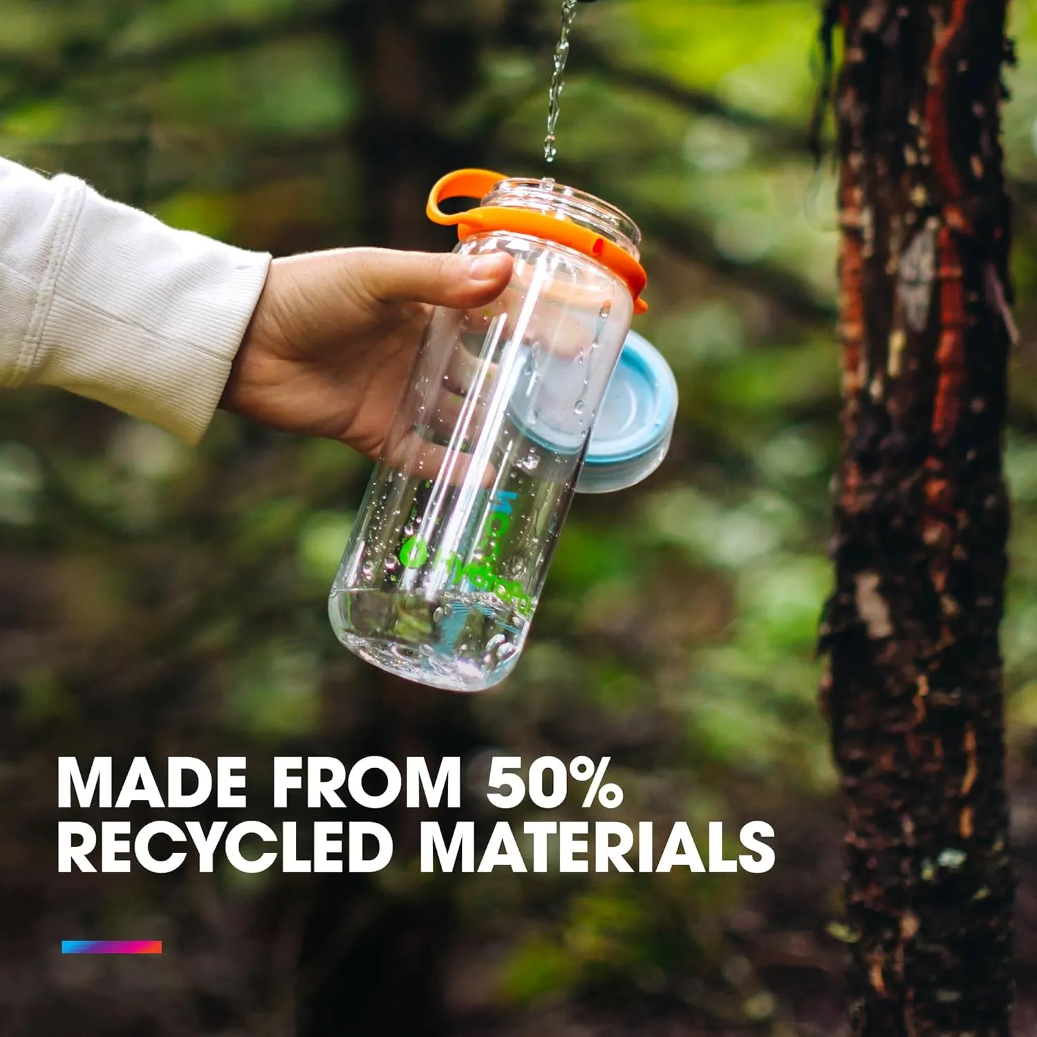 HydraPak Recon Twist & Sip - Wide Mouth Recycled Plastic Water Bottle (24oz or 32oz) - Eco Friendly, BPA Free, Easy Carry