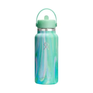 Hydro Flask 32 oz Wide Mouth With Flex Straw Cap - Jelly Green (Limited Edition)