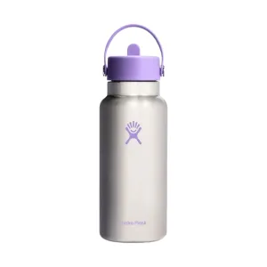 Hydro Flask 32 oz Wide Mouth With Flex Straw Cap - Stainless Violet (Limited Edition)