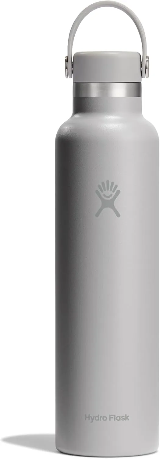 Hydro Flask Stainless Steel Standard Mouth Water Bottle with Flex Cap and Double-Wall Vacuum Insulation
