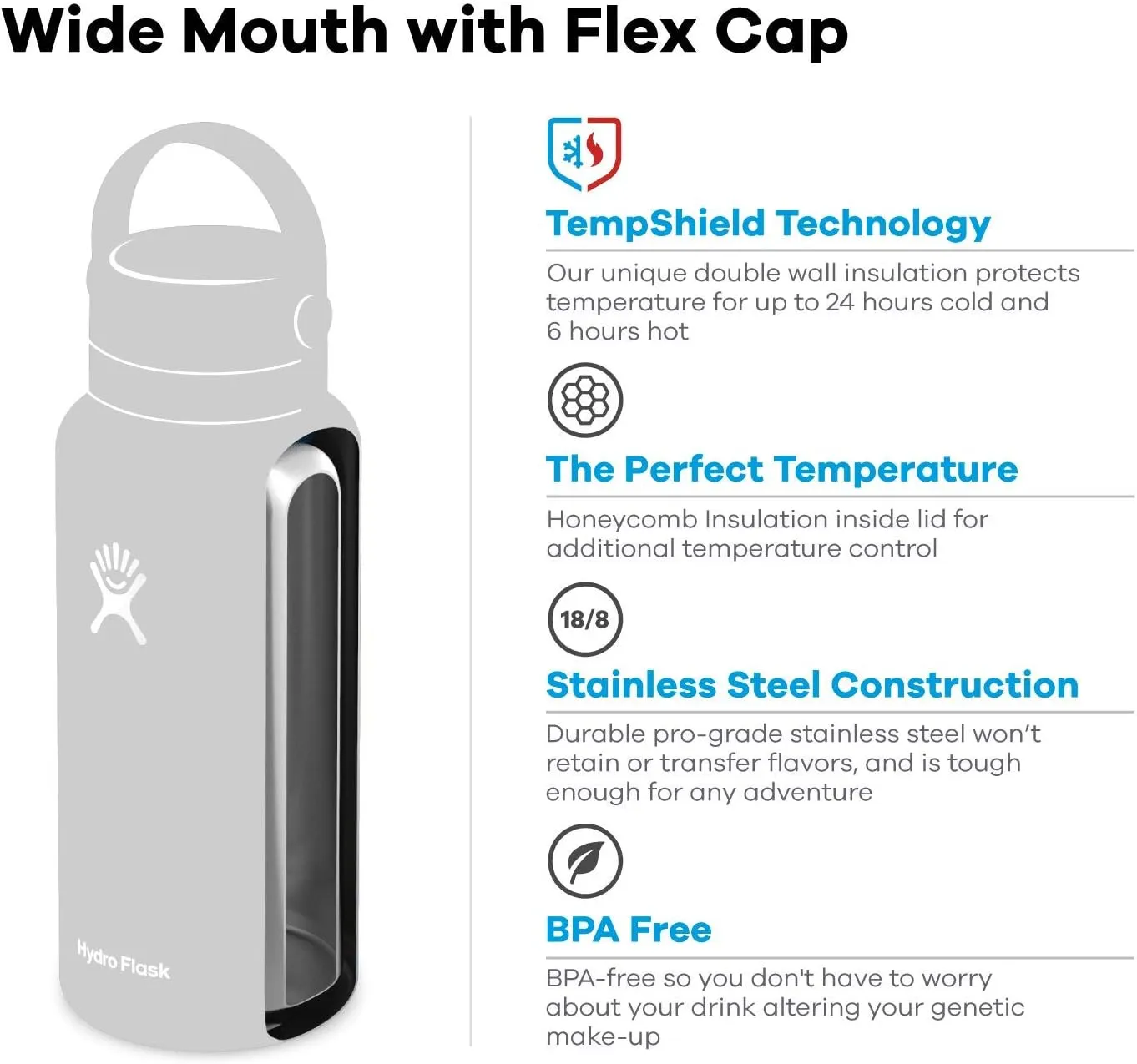 Hydro Flask Wide Mouth Bottle with Flex Cap