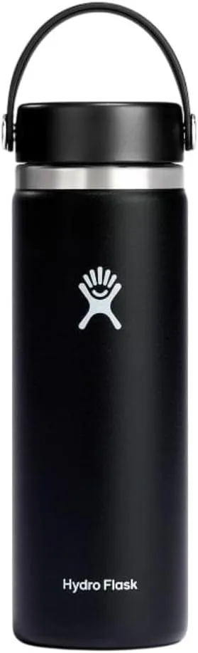 Hydro Flask Wide Mouth vacuum insulated stainless steel water bottle with leakproof closeable lid for cold water drinks, sports, travel, car and school