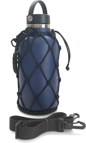 HydroNet Carrier - Compatible with Wide Mouth Bottles 32, 40, 64 oz Growler - from America's No. 1 in Paracord Handles and Accessories - Prevents Dropping and Dents