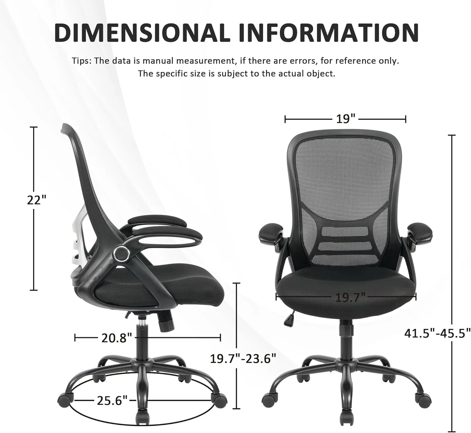 HYLONE Ergonomic Office Chair Lumbar Support, Comfy Desk Chair Home Mesh Office Chair Back Support Comfortable Desk Chair Ergonomic