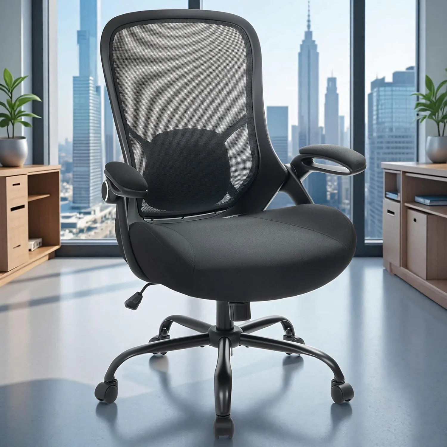 HYLONE Ergonomic Office Chair Lumbar Support, Comfy Home Mesh Office Chair Comfortable Ergonomic Desk Chair