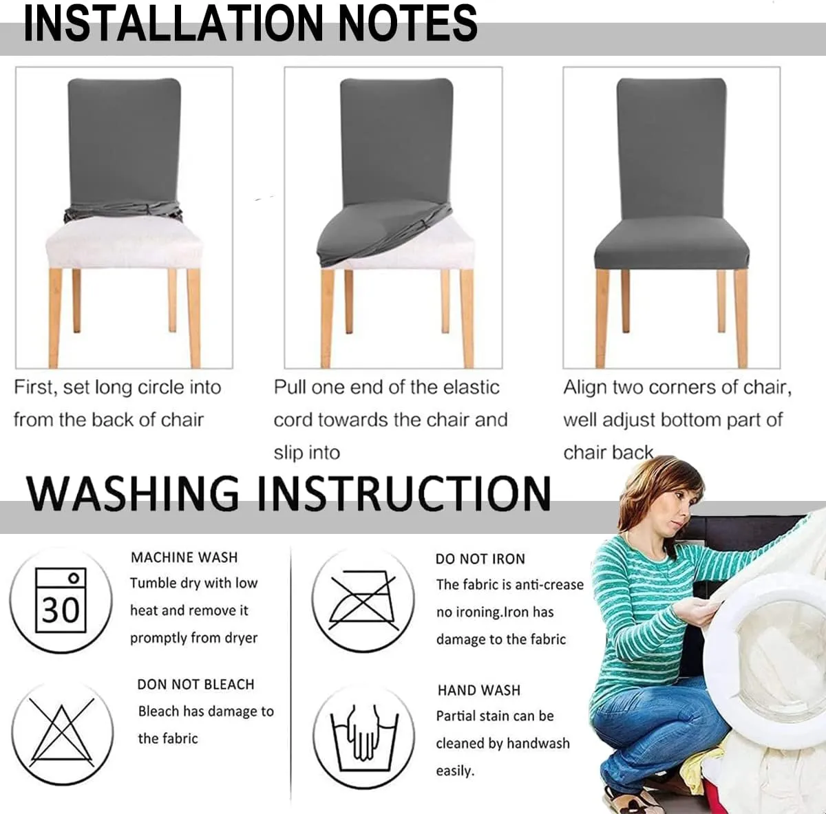HZDHCLH Chair Covers for Dining Room 6 Pack,Stretch Spandex Green Parsons Chair Slipcover Set of 6,Washable Anti-dust Chair Seat Covers for Kitchen,Wedding,Party