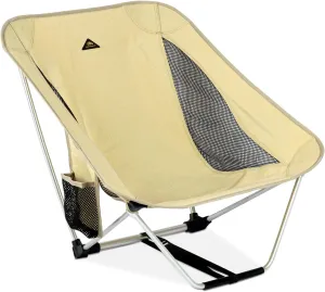 iClimb Low Ultralight Compact Camping Folding Chair with Side Pocket and Carry Bag