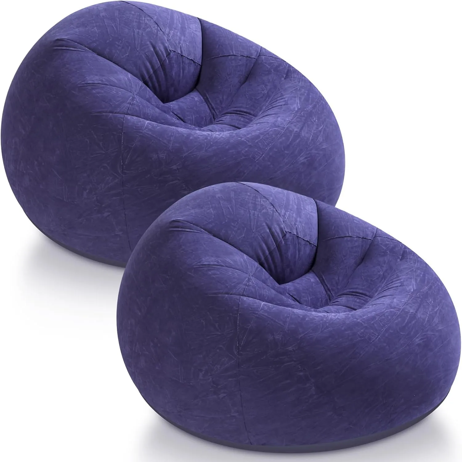 Inflatable Bean Bag Chair for Adults Blow up Lazy Sofa Lounge Folding Portable Movie Night Chair for Reading Room Bedroom Living Room Camping(Blue,2 Pcs)