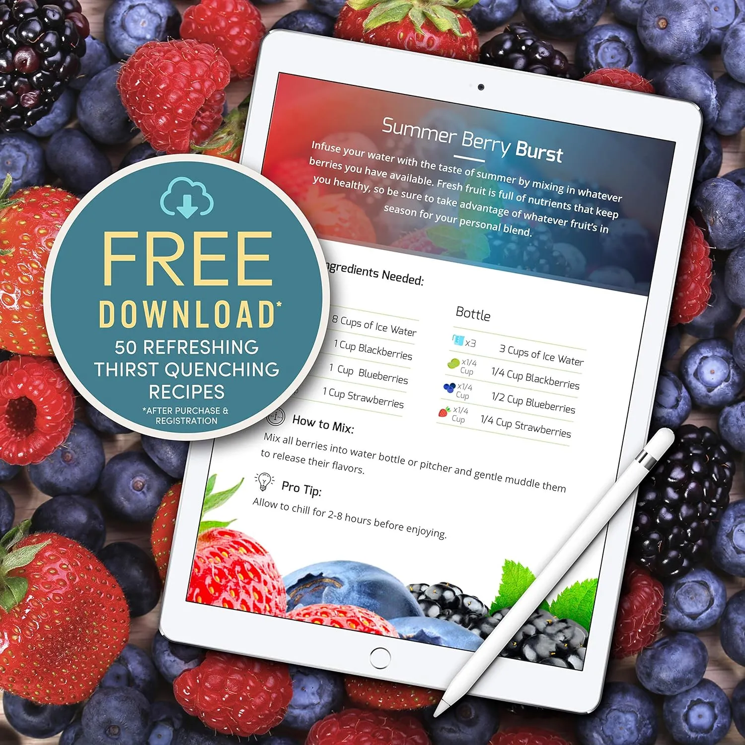 Infusion Pro Fruit Infuser Water Bottle - Vacuum Insulated (20 oz) Stainless Steel : Fruit Infusion Recipe eBook : Bottom Loading for More Flavor : Easy Cleaning : Great Gift