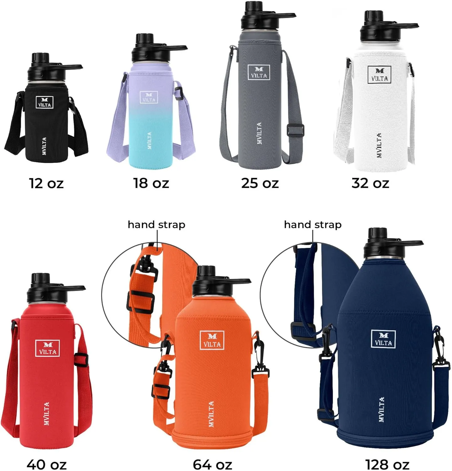 Insulated Stainless Steel Water Bottle-Double Walled Vacuum Reusable Sports Water Bottle With Free Bottle Accessories - Ice: Up to 24 Hrs. Hot: Up to 12 Hrs. 40oz Gray