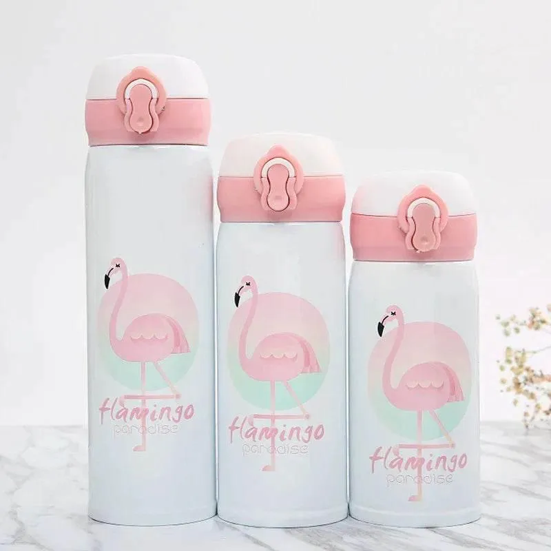 Insulated Stainless Steel Water Bottle - Flamingo Design Vacuum Flask