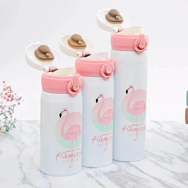 Insulated Stainless Steel Water Bottle - Flamingo Design Vacuum Flask