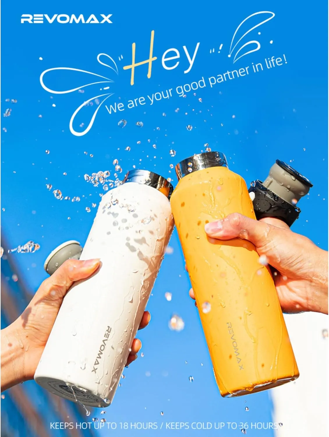 Insulated Water Bottle, One-Hand Open Design, 36H Cold/18H Hot, Leakproof and BPA Free, Vacuum Stainless Steel Water Bottles for Cold Water Drinks, Sports, School,Travel, Dishwasher Safe, 20OZ