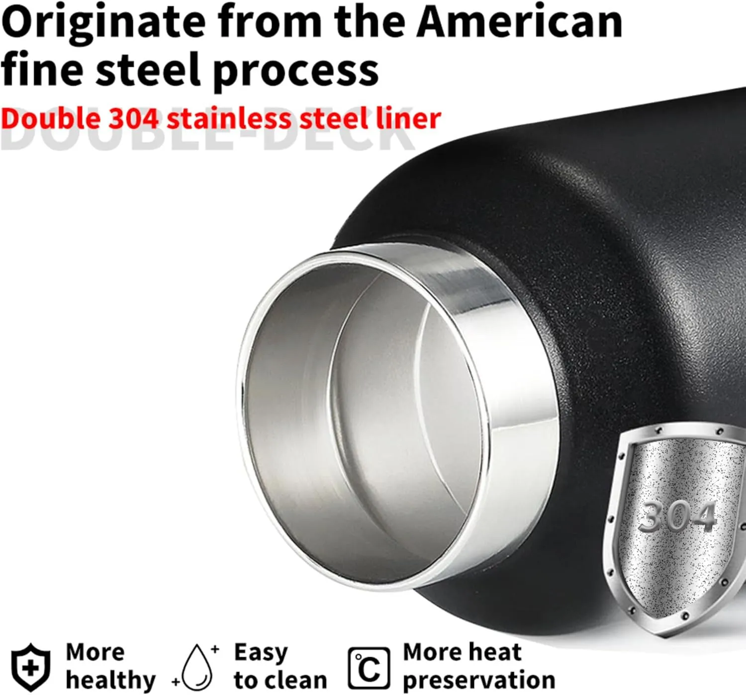 Insulated Water Bottle, One-Hand Open Design, 36H Cold/18H Hot, Leakproof and BPA Free, Vacuum Stainless Steel Water Bottles for Cold Water Drinks, Sports, School,Travel, Dishwasher Safe, 20OZ