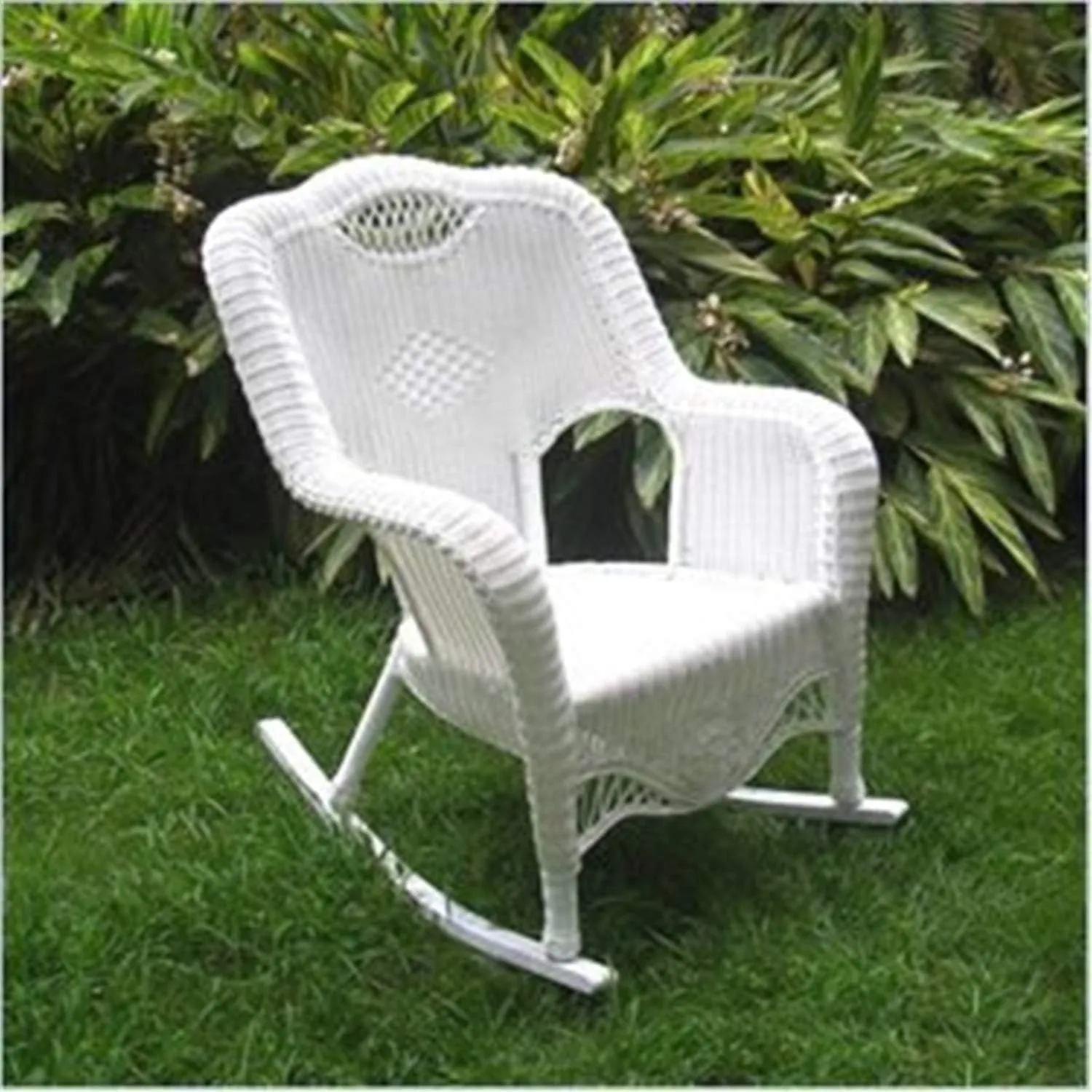 International Caravan Furniture Piece Resin Wicker Indoor/Outdoor Rocker