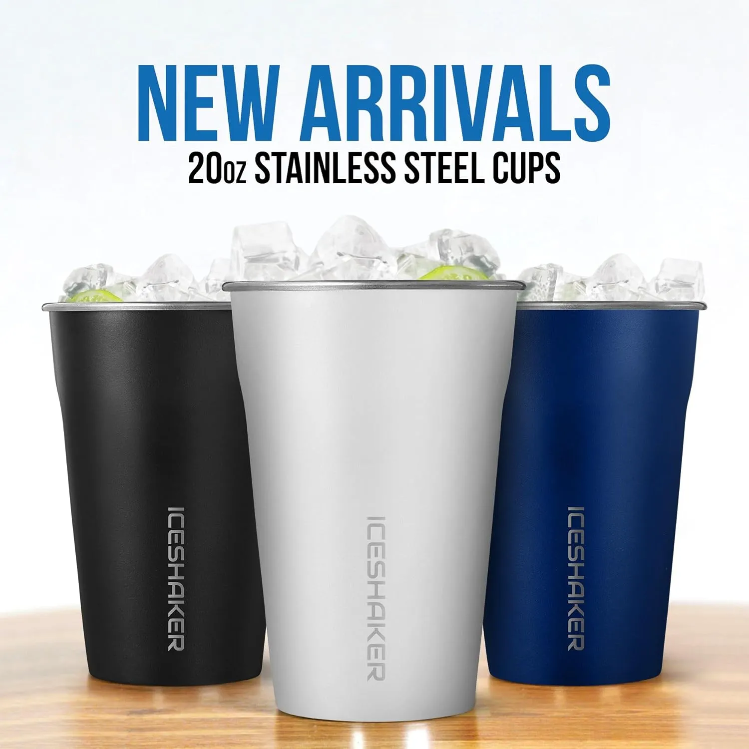 IS ICESHAKER Ice Shaker 26oz Insulated Protein Shaker Bottle, WWII Warhawk Blue Bomber, Insulated Gym Water Bottle, As Seen on Shark Tank, Blue Bomber