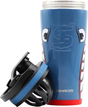 IS ICESHAKER Ice Shaker 26oz Insulated Protein Shaker Bottle, WWII Warhawk Blue Bomber, Insulated Gym Water Bottle, As Seen on Shark Tank, Blue Bomber
