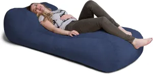 Jaxx Arlo Chaise Lounger Foam Bean Bag Chair - Premium Chenille, Navy