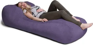 Jaxx Arlo Chaise Lounger Foam Bean Bag Chair - Premium Chenille, Plum