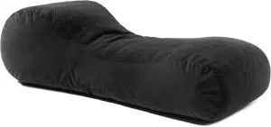 Jaxx Arlo Lounger Foam Bean Bag Chair - Two-Tone - Quilted Microvelvet, Black