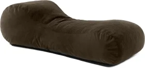 Jaxx Arlo Lounger Foam Bean Bag Chair - Two-Tone - Quilted Microvelvet, Expresso