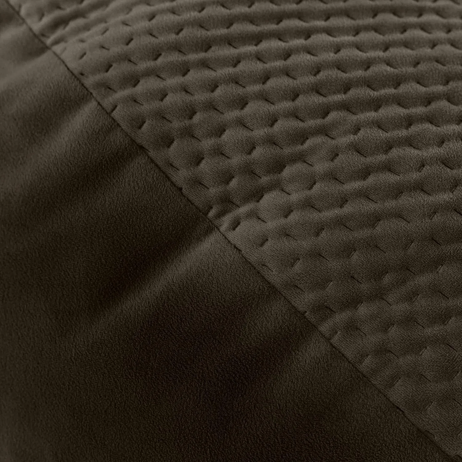 Jaxx Arlo Lounger Foam Bean Bag Chair - Two-Tone - Quilted Microvelvet, Expresso