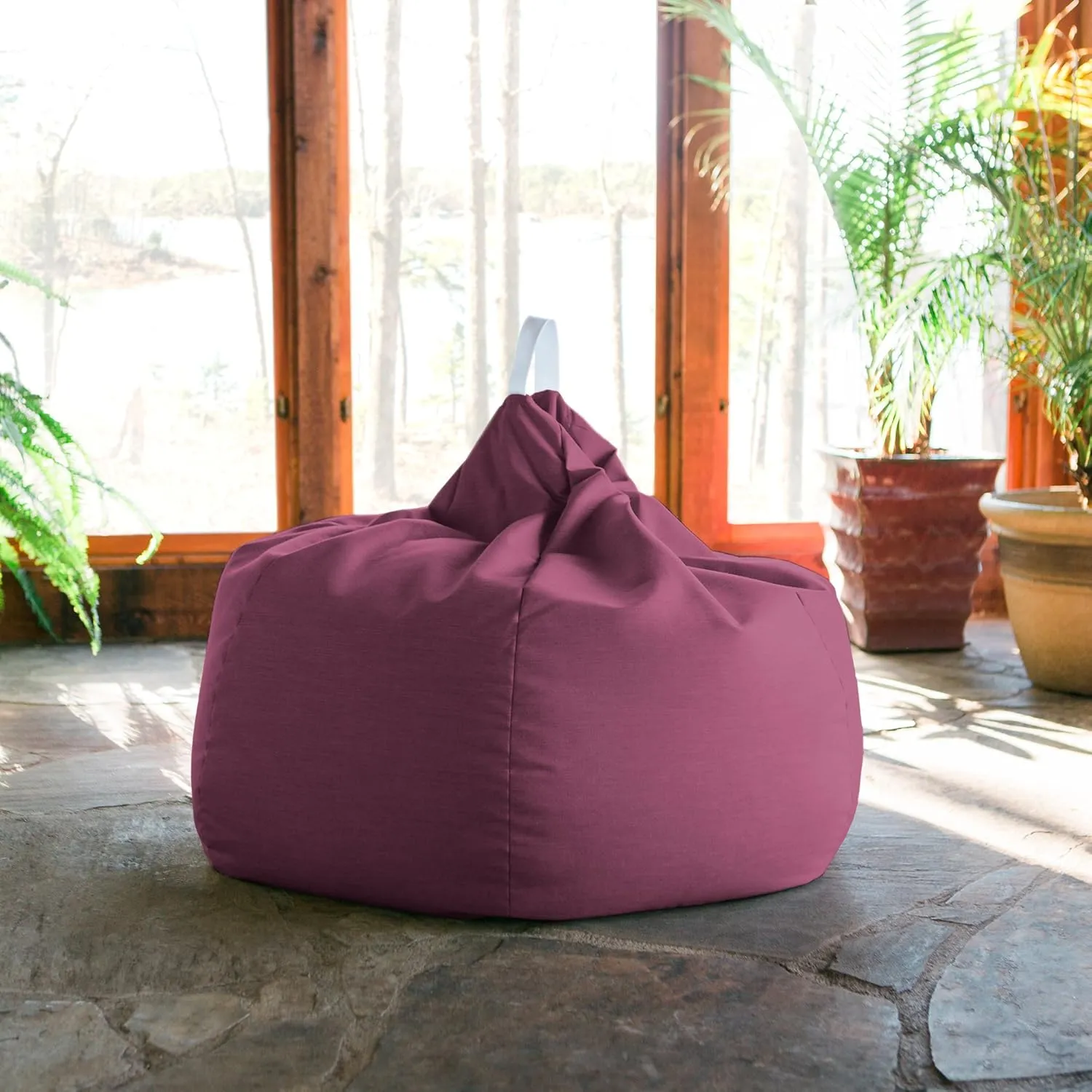 Jaxx Kiss Bean Bag Chair | Casual Poolside & Patio Seating | Sunbrella, Iris Purple