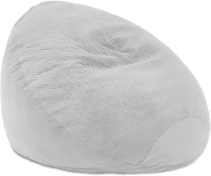 Jaxx Koku - Designer Oval Two-Tone Bean Bag Chair - Quilted Microvelvet, Grey