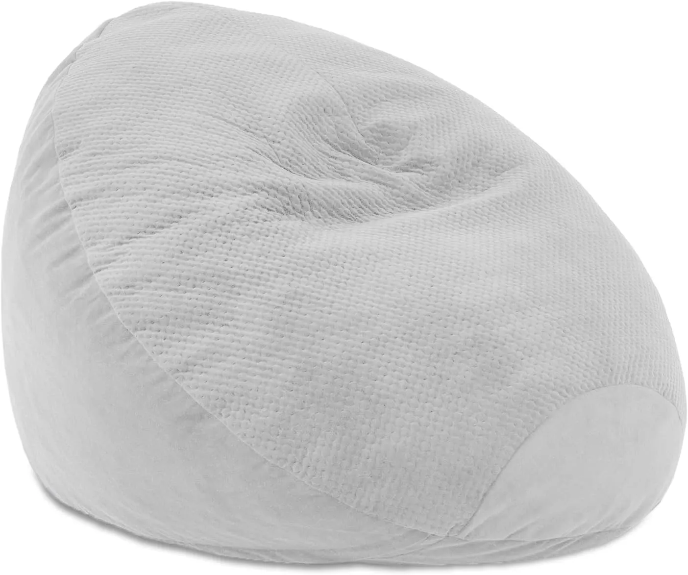 Jaxx Koku - Designer Oval Two-Tone Bean Bag Chair - Quilted Microvelvet, Grey