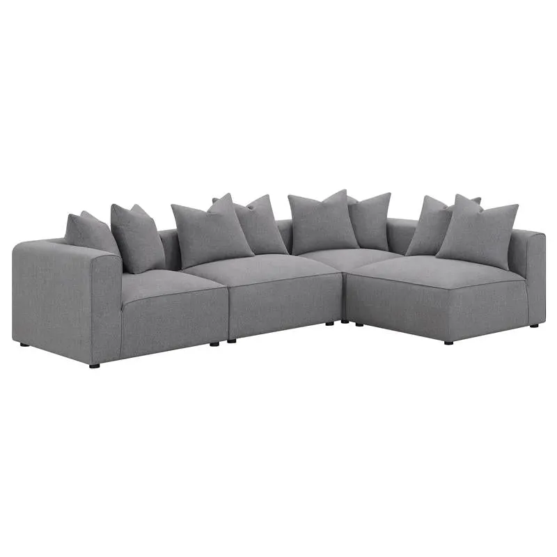 Jennifer Upholstered Armless Chair Grey - 551594