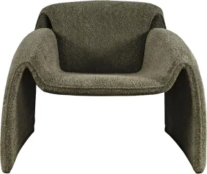 Jofran Dolce Boucle Mid-Century Modern Bent Angle Upholstered Accent Chair,Forest