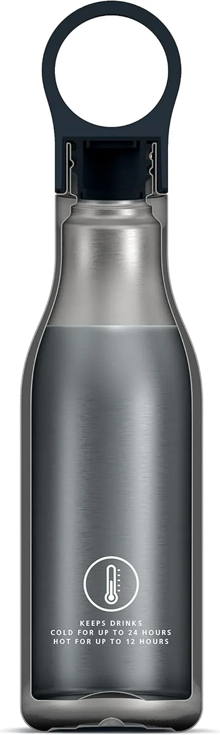 Joseph Joseph Refill Reuse Repeat 2-piece Travel Mug & Bottle Set, Stainless Steel, reusable coffee cup and insulated thermal bottle