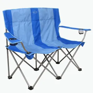 Kamp-Rite Portable 2 Person Folding Collapsible Outdoor Patio Lawn Beach Chair for Camping Gear, Tailgating, & Sports, 500 LB Capacity, 2-Tone Blue