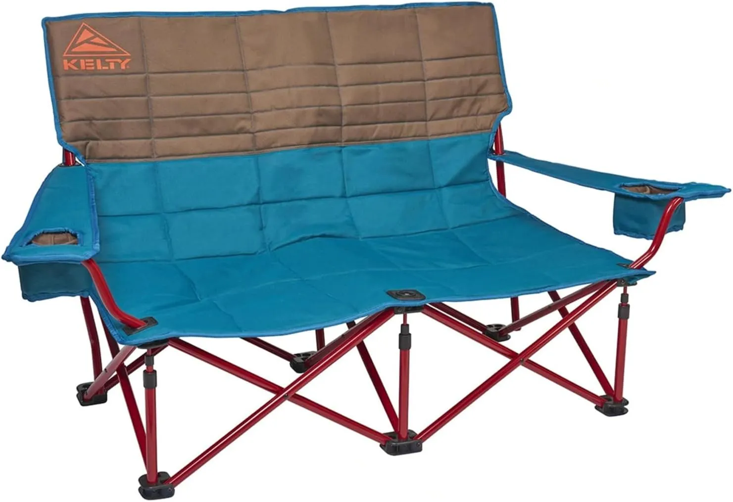 Kelty Low Loveseat Double 2 Person Camping Chair, Two Person Foldable Seat for Festivals, Concerts, Tailgates, Beach Days, Low Seat Height