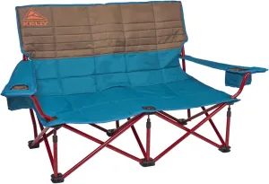 Kelty Low Loveseat Double 2 Person Camping Chair, Two Person Foldable Seat for Festivals, Concerts, Tailgates, Beach Days, Low Seat Height
