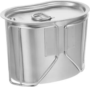 KESYOO Outdoor Portable Pot Camping Kettle for Boiling Water Stainless Steel Cookware
