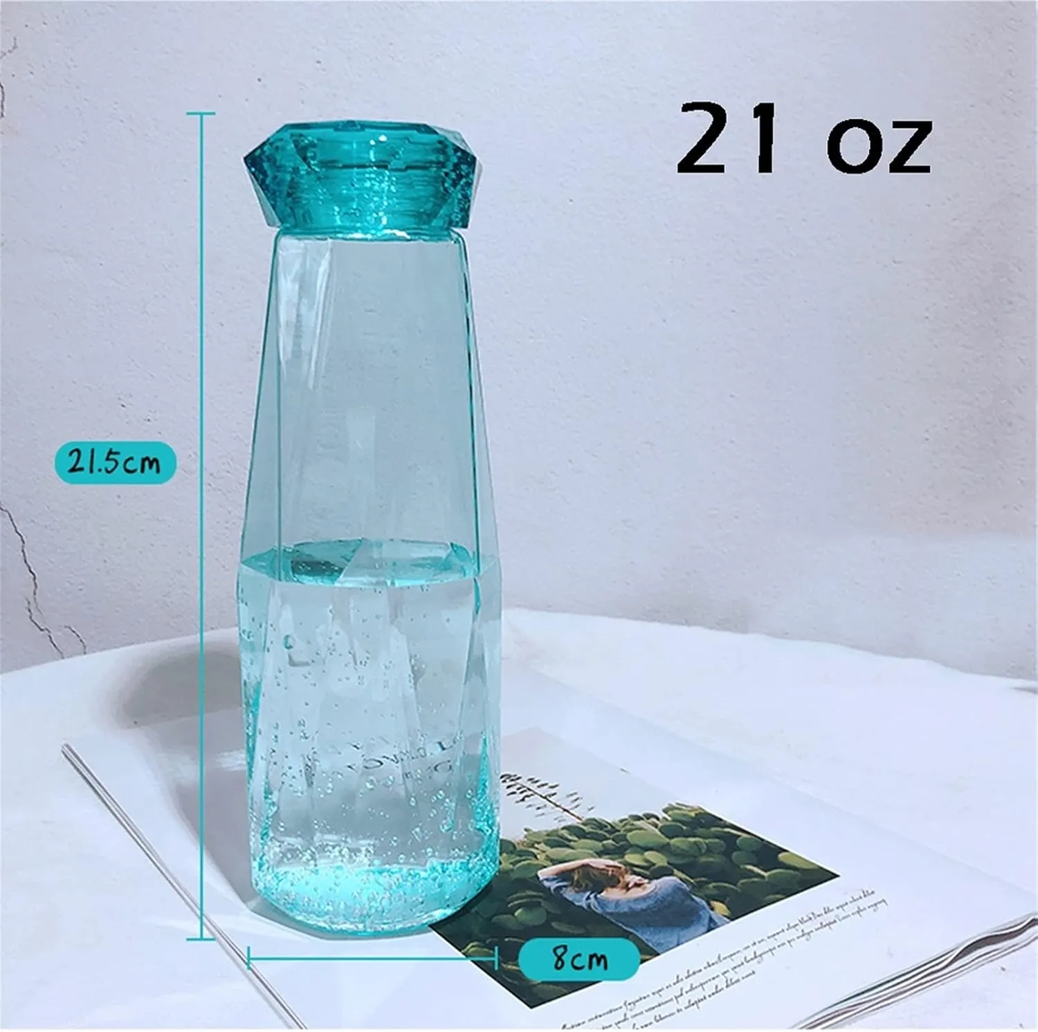 kettles Simple Portable Water Botttles,Creative Plastic Durable Sports Bottle,Clear Outdoor Cup-Leak Proof,Wide Mouth Transparent canteen(A)