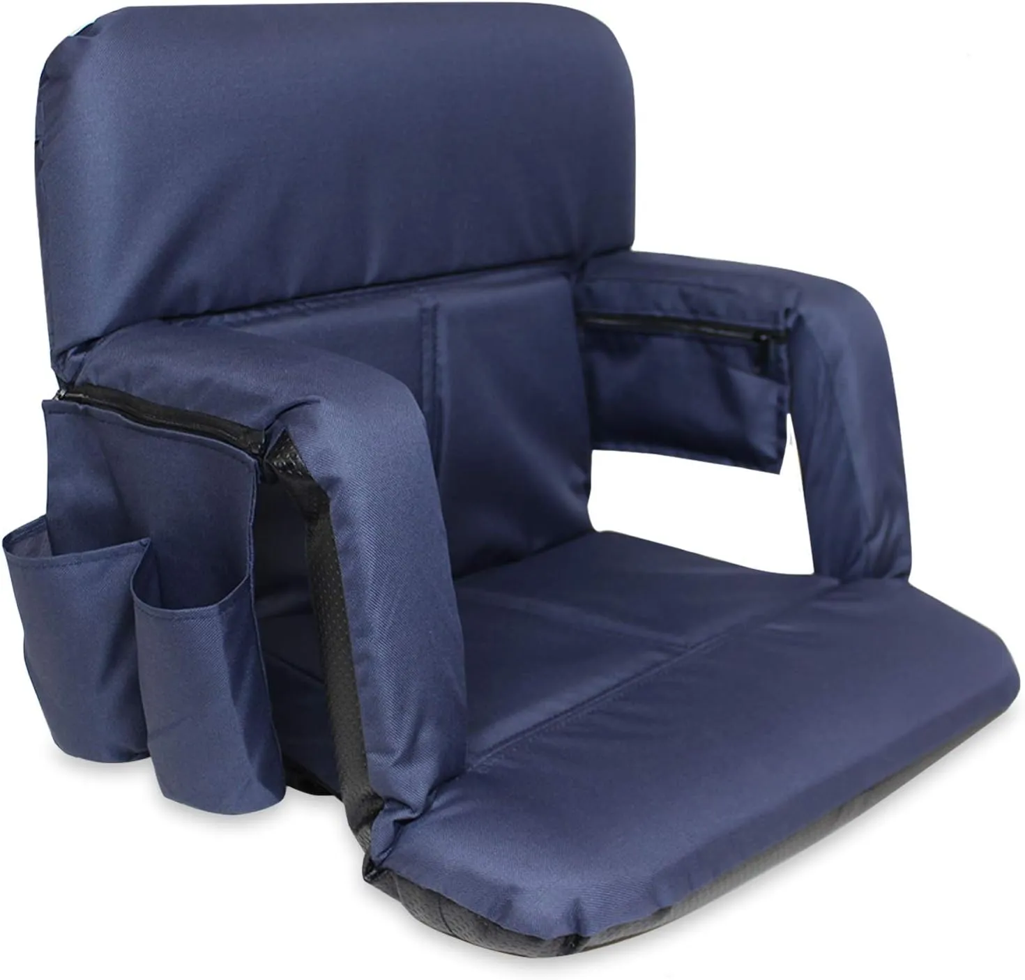 KHOMO GEAR Stadium Bleacher and Bench Seat Chair with Padded Reclining Cushion and Armrest and Carry Straps