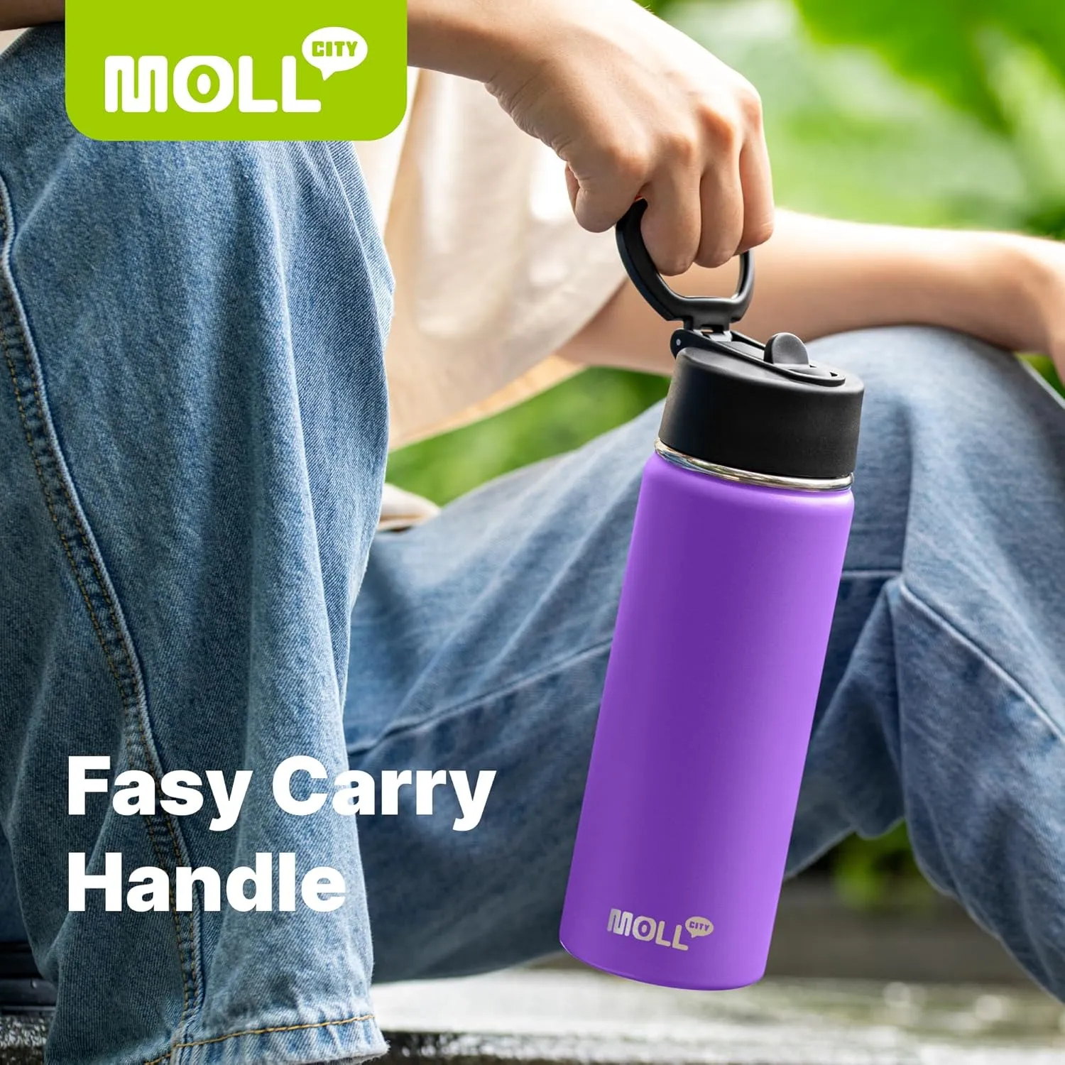 Kids Insulated Water Bottle with Straw-18 oz Stainless Steel Double Wall Vacuum Wide Mouth Water Bottle for School-Metal Travel Water Flask with Silicone Boot (Apple Green)
